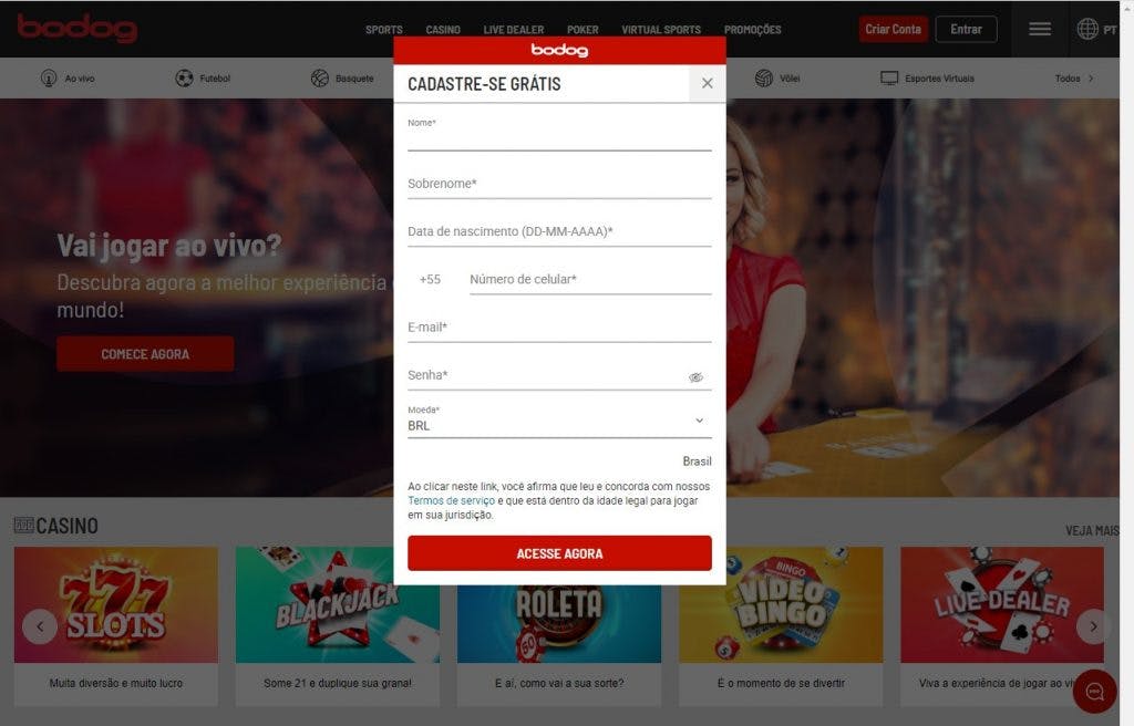 Betfair login bônus